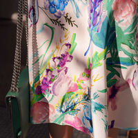 Jupes d'été imprimées de fleurs Femmes Midi Longueur genou Élégant Taille haute Personnalisé Femme