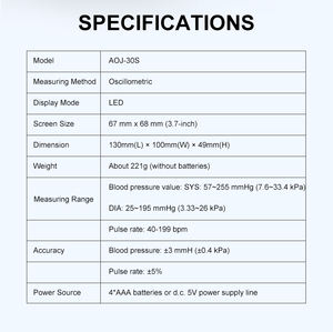 Accurate Digitale Bloeddrukmachine Met Achtergrondverlichting Led-Display Hartslagmeter 2X199 Geheugen Elektrisch Verstelbare Arm Rohs - Product Image 6