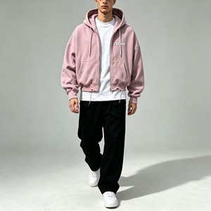 <b>Men's</b> sets Winter Hoodie <b>Shirt</b> Set Oversized Fit Eco-Friendly thick Terry Cloth Sweatpants-Custom-Made Two-Piece Solid Color - Product Image 2