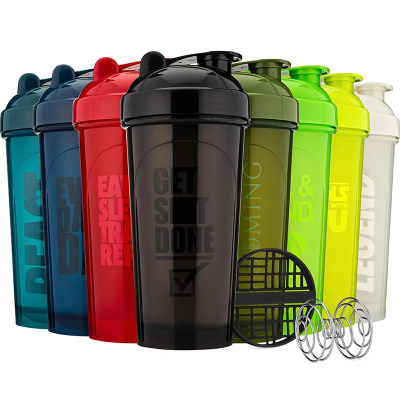 Vendita calda su misura Logo 28oz 700ml sport frullatore proteina Shaker bottiglia da palestra Shaker tazze per Fitness proteine in polvere frullati