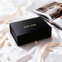 Cajas de Cartón de Regalo para Cosméticos y Cuidado de la Piel, Color Negro, Morado y Beige, de Lujo, Personalizadas, Hechas a Mano, Rígidas, con Grabado