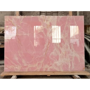 Ónix Rosa UnionStone, Natural, Translúcido, Retroiluminado, Impermeable, Ecológico, Pulido, Losa Grande, para Interiores, Hotel, Villa Moderna, Apartamento - Product Image 1