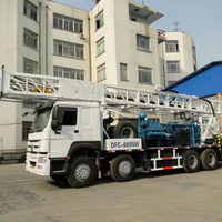 Plateforme de forage de puits d'eau montée sur camion de 600, 800, 1000 mètres, avec tour de forage de 12m, 15m, 18m, entièrement hydraulique et à entraînement supérieur