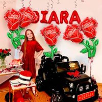 Balon Foil Bentuk Mawar Helium Grosir untuk Hari Valentine, Ulang Tahun, Pernikahan, Dekorasi Pesta Bertema Bunga