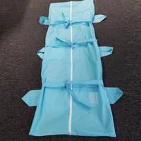 Sac de transport funéraire bleu non tissé jetable pour crématorium, sac de transport d'urgence pour corps avec sangles de fermeture sécurisées