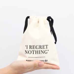 100% Cotton Canvas Natural Beige Medium Cotton Drawstring <b>Bag</b> with Black String for Gift Accessories Packaging Thick <b>Dust</b> Pouch - Product Image 1
