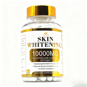 Etichette Personalizzate per Capsule di Glutatione Liposomiale 5x Extra Sbiancante con Collagene, Vitamina C, Acido Alfa Lipoico per Pelle Scura, 60 Capsule - Product Image 1