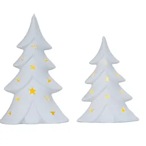 New Product Ceramic White Tree Shaped Night Light Christmas Gift Home Decoration Small Light