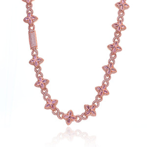 Collar de Cadena Cubana para Hombre, Diseño de Trébol de Cuatro Hojas, Brazalete de Zirconia con Eslabones en Forma de 8, Joyería de Lujo Estilo Europeo - Product Image 6