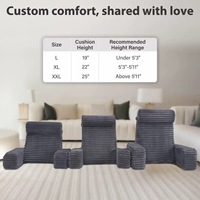 Vakuumkomprimiertes Gestreiftes Plüsch-Lesekissen mit Seitentaschen, Maßgefertigter Stoff, Bett-Rückenlehne, Sofa, Geringer Frachtvolumen unter 0,3CBM