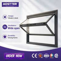 Ventana Plegable de Aluminio para Exteriores Comerciales, AOSTTER con Certificación CE, Insonorizada, con Rotura de Puente Térmico, Doble Acristalamiento, Abatible Superiormente