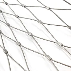 फैक्टरी बिक्री उच्च गुणवत्ता वाले स्टेनलेस स्टील वायर रस्सी जाल नेट/लचीले स्टेनलेस स्टील रस्सी जाल