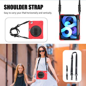 Silicone Bumper Được Xây Dựng Trong Bảo Vệ Màn Hình Dây Đeo Cổ Tay Trường Hợp Với Dây Đeo Vai Cho <span class=keywords><strong>iPad</strong></span> Không Khí 4 10.9 Inch 2020 - Product Image 2