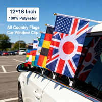 Maßgefertigte 12*18 Zoll Nationale Autoflagge 100% Polyester Alle Länder Autoflaggen Autofenster-Dekorationsflagge