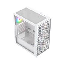 Boîtier d'ordinateur ATX Mid Tower noir avec design en maille HD USB3.0 et verre trempé pour les joueurs et les utilisateurs de bureau