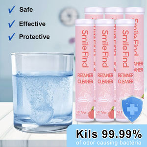 Smile Find CE Flavor Night Guard Denture Aligner Limpieza 30 Flavor Peach Minty Retainer Cleaner 120 Tabletas - Product Image 2