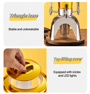 Colonne de distribution de boissons multifonctionnelle de qualité commerciale à 3 robinets pour bière, <span class=keywords><strong>vin</strong></span>, jus, soda – Équipement de bar personnalisable - Product Image 5