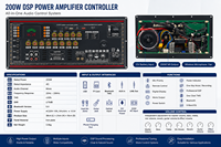 Module d'amplificateur audio numérique personnalisé 5.0 200W avec double microphone, guitare, USB, enregistrement TF pour enceinte de fête