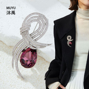 <b>Angel</b> Wing Brooch For Women <b>Crystal</b> Rhinestone Purple Corsage Everyday Wear - Product Image 2