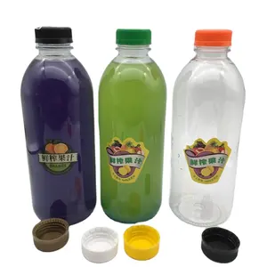 Grosir Botol Bulat Silinder Plastik untuk Cairan 1000ML Botol Minuman Jus