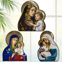 Patchs brodés en gros de la Vierge Marie et de la déesse à grandes paillettes, directement de l'usine, pour vêtements, appliques rayées DIY