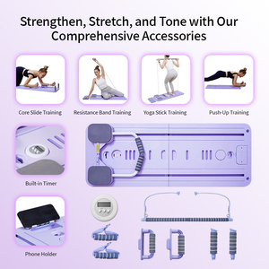 With Phone Holder Home Use Multi-Purpose Foldable Reformer Board Set With Pull Rope for Muscle Push-Up Exercise SZZJ-JFB-02 Pila - Product Image 2