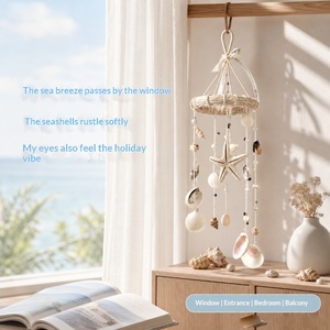 Campanas de Viento con Forma de Estrella de Mar, Decoraciones Colgantes de Conchas Marinas Grandes, Estilo Moderno <span class=keywords><strong>Minimalista</strong></span> Hecho a Mano para Salas de Estar y Casas de Huéspedes - Product Image 2