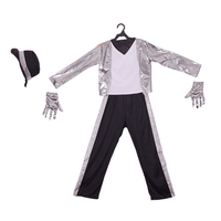 Amour bébé argent Michael Jackson Hip Hop scène Cosplay Costumes assortis chapeau gants Polyester matériel pour adulte jeu Cosplay