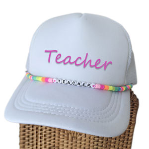 Gorra de regalo personalizada bordada, gorra de camionero de malla con el mejor profesor, añade Cadena de abalorios - Product Image 5