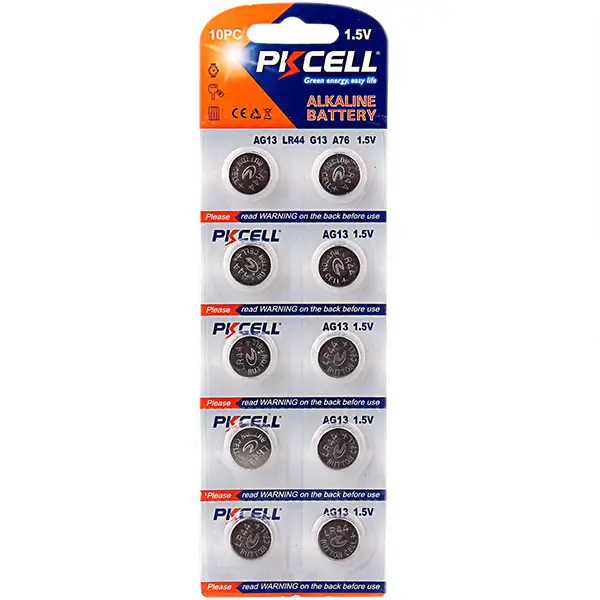 PKCELL 1.5V 0% Hg خلية AG13 LR44 بطارية قلوية 10B البطارية