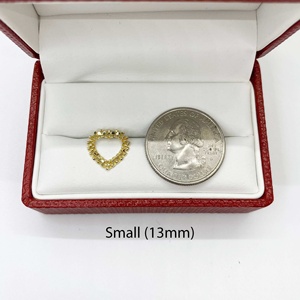 أقراط مرصعة بالذهب مطلية بقلب 14 قيراط أقراط مرصعة بالخلف للنساء مجوهرات للفتيات - Product Image 4