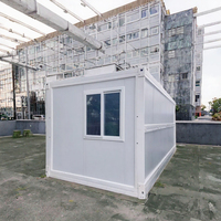 Maison conteneur pliable préfabriquée, mini-maison modulaire, abri portable en panneaux sandwich d'acier pour bureau et stockage
