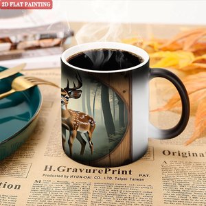 Custom Festival Theme Magic Mug Frosted Black 11oz <b>Ceramic</b> Heat Sensitive <b>Cup</b> - Product Image 5