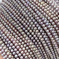 Perles de culture d'eau douce naturelles en gros, colorées, rondes, 4-5 mm, haute brillance, bijoux Zhuji pour la fabrication de bijoux