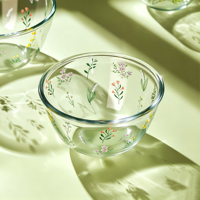 Bol à salade en verre borosilicate haute qualité, personnalisable, pour fruits et desserts, compatible lave-vaisselle, congélateur et four.
