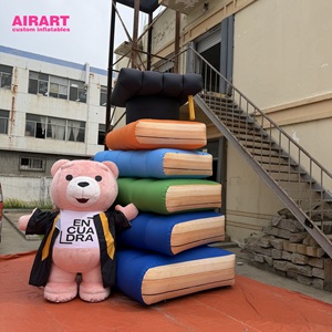 Oso Inflable Resistente de Graduación con <span class=keywords><strong>Libros</strong></span> Académicos para Exhibición en Exteriores - Product Image 1