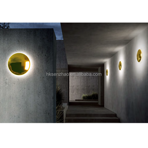 Applique Murale LED Demi-Sphère Minimaliste SENZHAO Multicolore Or Bronze Chrome Noir Métal Rond Rétroéclairé - Product Image 4