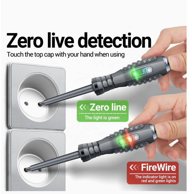Insulated Portable Voltage Tester Pen LED Light Magnetic Tip AC 220V High Accuracy Electrical Screwdriver Voltage Detector Tool
