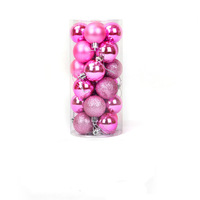 24-Pack Kerstballen 3/4/6/8Cm Glanzend Vat Gegalvaniseerd Plastic Kerstversiering Kerst Kerstversiering