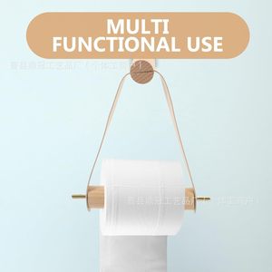 Wooden Wall Mounted <b>Paper</b> Holder Round Scandinavian Design For <b>Kitchen</b> Bathroom - Product Image 5