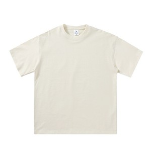 Camiseta de Algodón Grueso de 280 g/m², Color Sólido, Cuello Pequeño, Hombros Caídos, Manga Corta, Nueva Colección 2026 - Product Image 3