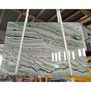 Ngọc Lục Bảo Ngọc bích màu xanh lá cây gạch đá cẩm thạch tấm trang trí nội thất sang trọng Thiết kế phòng đá tự nhiên đá cẩm thạch vuông nhà thiết kế trụ cột - Product Image 6