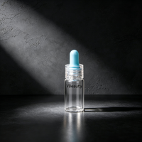 Flacon compte-gouttes en verre transparent vide de 10 ml pour huiles essentielles, idéal pour les sérums de soin de la peau
