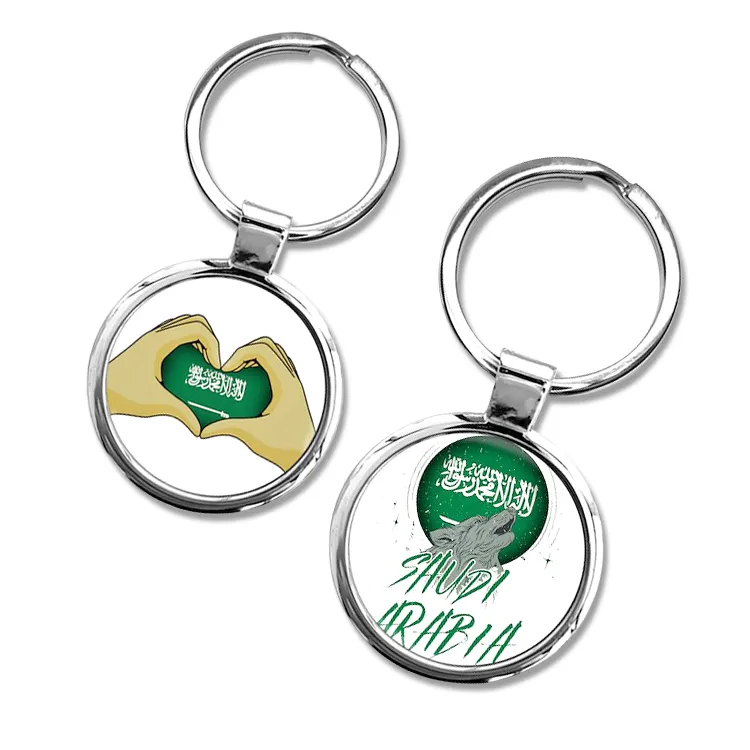 National feiertag Dubai Saudi-Arabien Tourist Souvenir Geschenk Schlüssel ring Schlüssel anhänger Luxus Emaille Metall Auto Geldbörse Benutzer definierte Schlüssel anhänger