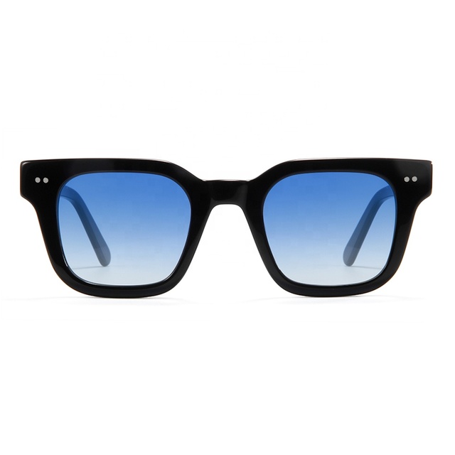 Chim 004 Designer Black Acetate Large Sunglasses for Men Women'S Polarized Square Frame Eyewear Flat UV400 Protection Shades