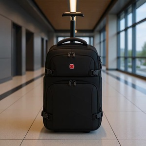 Men's Backpack Trolley <b>Bag</b> Large Capacity Oxford Cloth Business Travel Gray And Black Solid Color Soft Handle Fall 2024 - Product Image 1