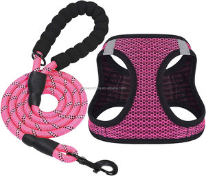 Conjunto de arnés y correa para perros y gatos, chaleco reflectante para cachorros, juego de arnés para perros sin tirones para mascotas pequeñas y medianas, transpirable y ajustable - Product Image 3