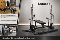 Samtek – Ensemble banc et rack de squat robuste pour usage commercial et économique, idéal pour l'entraînement des bras et de la poitrine