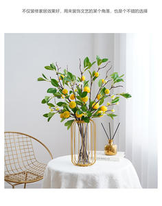 Rami di Limone Artificiale Giallo, Piante di Limone Simulate per Decorazione Tavola, Feste, Matrimoni, Casa - Product Image 6