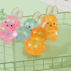 High Quality TPR Glitter Maltose Animal Bunny Shape Hand Exercise <b>Squeeze</b> Stress Relieve Toys Easter Party Favors for Kids - Product Image 5